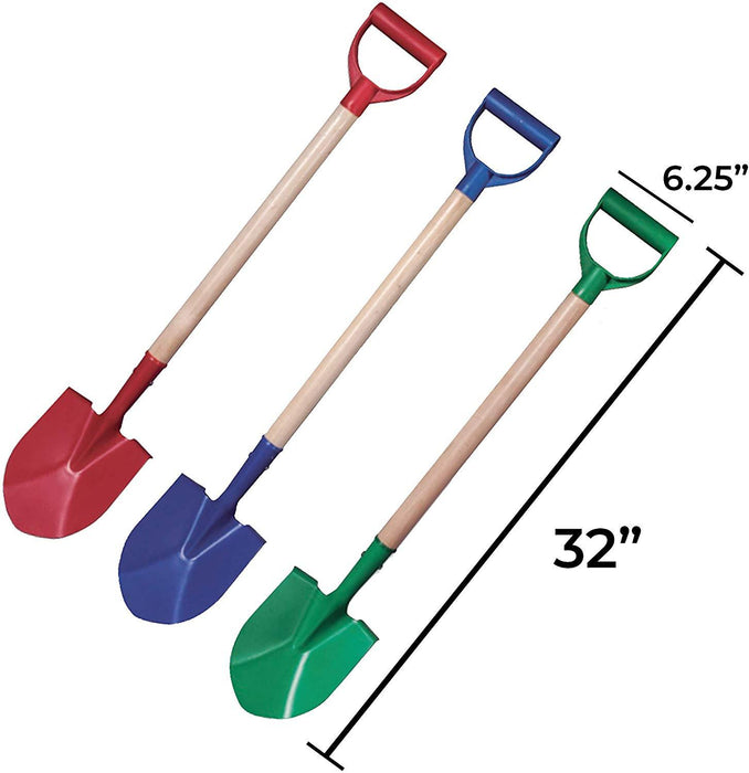 Beachgoer Pack of 3 32-Inch Metal Heavy Duty Beach Shovels