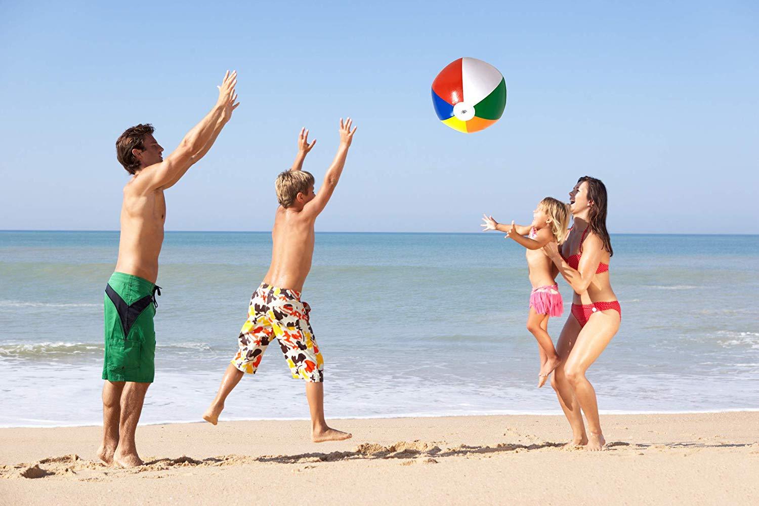 LOT Of 12 Large Beach Balls - 20 Inch Party Pool Carnival Beachball Assortment
